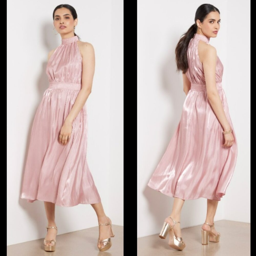 NWT O.P.T Caralyn Shimmering Blush Midi Dress Sz S